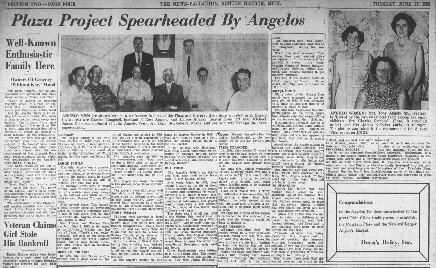 Angelos Sunset View Motel - June 1958 Article On Family (newer photo)